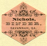 Nichols, Binder, Savannah, Georgia (26mm x 26mm). Courtesy of Donald Francis.