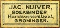 J.A.C. Nuiver, Boekbinder, Groningen, Netherlands (20mm x 10mm, after 1908)