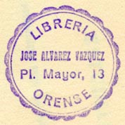 Libreria Orense -- Jos lvarez Vzquez, Orense?, Spain (28mm dia., ca.1967)