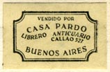 Casa Pardo, Librero Anticuario, Buenos Aires, Argentina (25mm x 16mm)