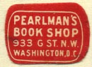 Pearlman's Book Shop, Washington, DC (20mm x 15mm). Courtesy of Donald Francis.