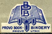 Provo Book-Bindery, Provo, Utah (27mm x 17mm)