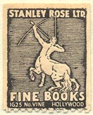 Stanley Rose, Fine Books, Hollywood, California (21mm x 26mm)