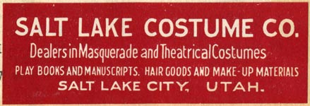 Salt Lake Costume Co., Salt Lake City, Utah (73mm x 25mm)