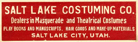 Salt Lake Costuming Co., Salt Lake City, Utah (74mm x 22mm)