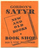 The Satyr Book Shop, Hollywood, California (25mm x 31mm). Courtesy of Donald Francis.