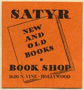 The Satyr Book Shop, Hollywood, California (27mm x 29mm)