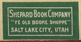 Shepard Book Company, Salt Lake City, Utah (26mm x 13mm).