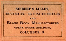 Siebert & Lilley, Bookbinders, Columbus, Ohio (35mm x 22mm, 1880s)