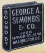 George A. Simonds & Co, Washington DC (15mm x 17mm, 1958)
