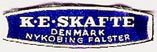 K.E. Skafte, Nykobing Falster, Denmark (25mm x 8mm, ca.1955)