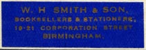 W.H. Smith & Son, Birmingham, England (35mm x 11mm)