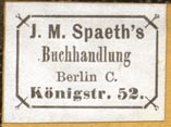 J.M. Spaeth's Buchhandlung, Berlin, Germany (25mm x 18mm)