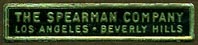 The Spearman Company, Los Angeles & Beverly Hills, California (32mm x 7mm)
