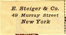 E. Steiger & Co., New York, NY (37mm x 20mm). Courtesy of Robert Behra.