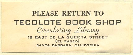 Tecolote Bookshop, Santa Barbara, California (70mm x 28mm)