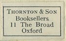 Thornton & Son, Booksellers, Oxford (22mm x 13mm).
