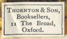 Thornton & Son, Oxford (22mm x 13mm). Courtesy of Robert Behra.