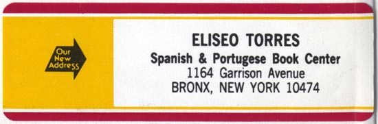 Eliseo Torres, New York (89mm x 29mm, ca. 1980)