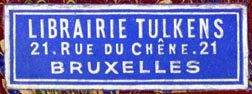Librairie Tulkens, Bruxelles, Belgium (41mm x 15mm)