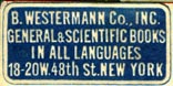 B. Westermann, New York (26mm x 13mm, after 1939)
