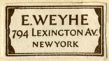 E. Weyhe, New York (25mm x 13mm). Courtesy of Robert Behra.