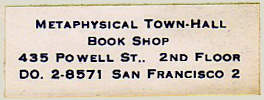 Metaphysical Town-Hall Book Shop, San Francisco, California.  Courtesy of Michael Floreani.